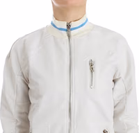 White Mock Zip Cardigan Sweatshirt Sweater 5
