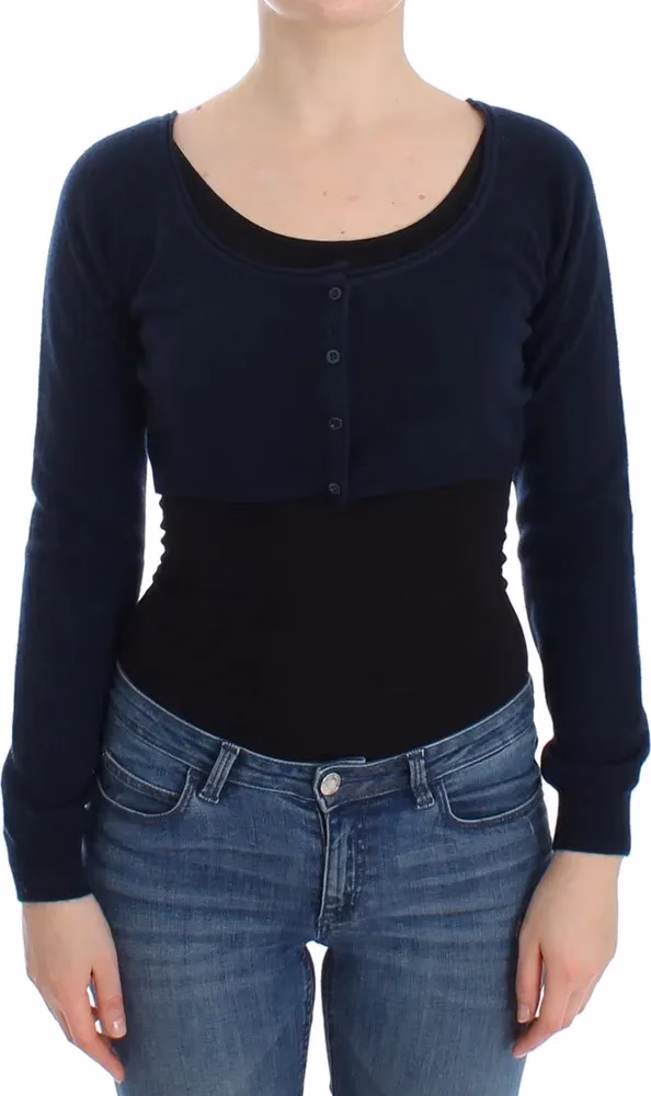 Blue Cashmere Cardigan Sweater