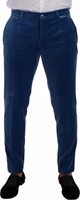 Blue SICILIA Velvet Slim Fit 2 Piece Suit 5