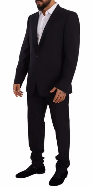 Blue GOLD Wool Single Breasted 2 Piece Suit