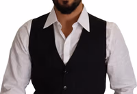 Blue Striped Wool Stretch Waistcoat Vest 2