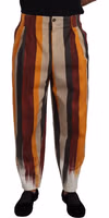 Multicolor Striped Cotton Tapered Trouser Pants 3
