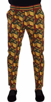 Multicolor Logo Mania Cotton Tapered Trouser Pants 1