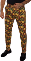 Multicolor Logo Mania Cotton Tapered Trouser Pants 4