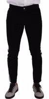 Black Cotton Stretch Skinny Corduroy Jeans 4