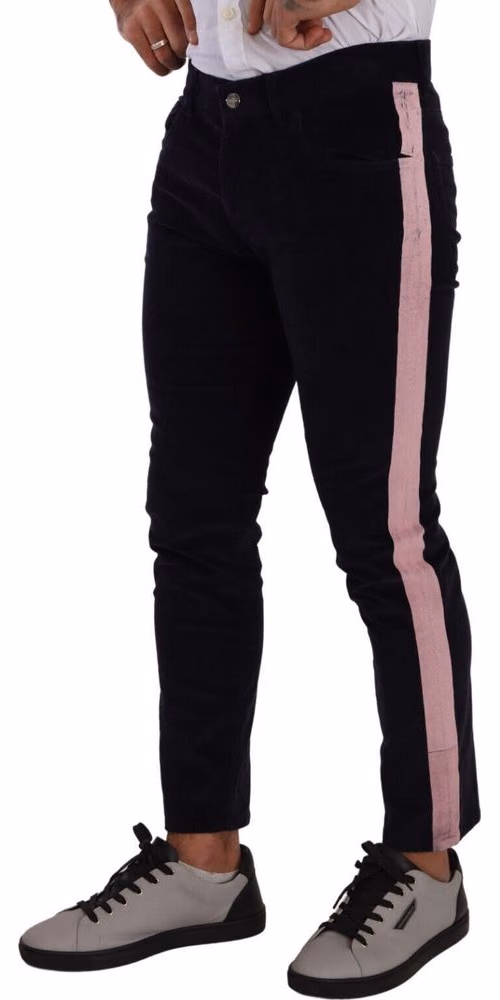 Blue Corduroy Cotton Stretch Skinny Jeans
