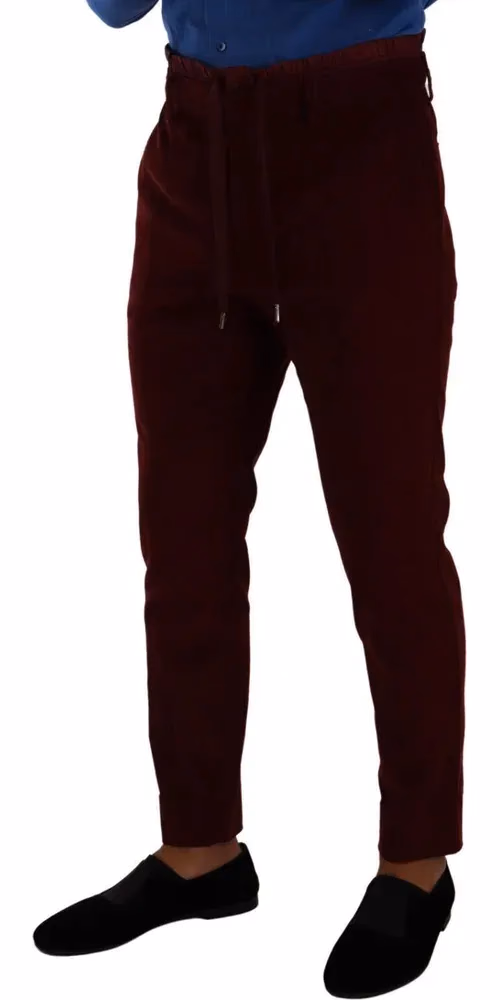 Bordeaux Velvet Mens Formal Trouser Dress Pants