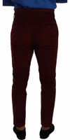 Bordeaux Velvet Mens Formal Trouser Dress Pants 2