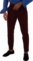 Bordeaux Velvet Mens Formal Trouser Dress Pants 3
