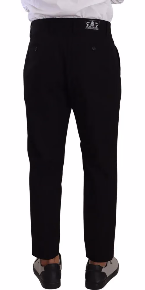 Black Cotton Stretch Chinos Trouser Jeans