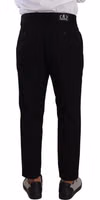 Black Cotton Stretch Chinos Trouser Jeans 1