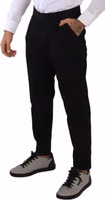 Black Cotton Stretch Chinos Trouser Jeans 2