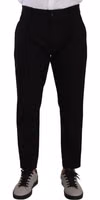 Black Cotton Stretch Chinos Trouser Jeans 4