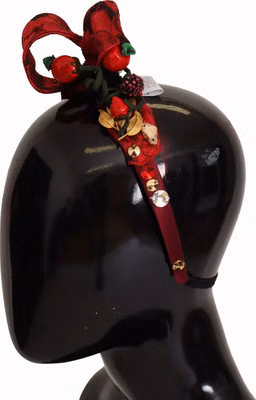 Cherry Silk Crystal Bow Logo Diadem Tiara Headband