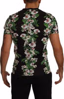 Black Floral Print Crewneck T-shirt 2