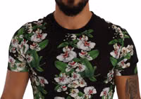 Black Floral Print Crewneck T-shirt 3