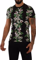 Black Floral Print Crewneck T-shirt 4