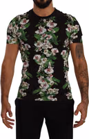 Black Floral Print Crewneck T-shirt 5