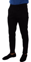 Black Brocade Skinny Formal Trouser Dress Pants 1