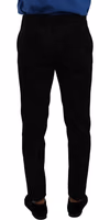 Black Brocade Skinny Formal Trouser Dress Pants 2