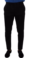 Black Brocade Skinny Formal Trouser Dress Pants 4