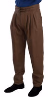 Brown Leather Tapered High Waist Pants 1
