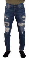 Blue Wash Cotton Stretch Slim Fit Denim Jeans 1