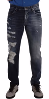 Blue Cotton Regular Denim Trousers Jeans 1