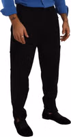 Black Cotton Stretch Tapered Cargo Pants 3