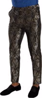 Silver Gold Jacquard Men Trouser Dress Pants 1