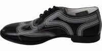 Black Leather Derby Formal White Lace Shoes 2