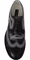 Black Leather Derby Formal White Lace Shoes 4