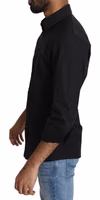 Black Cotton Formal Dress Men Top Shirt 2