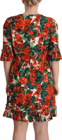 Multicolor Red Floral Shift Gown Dress 3