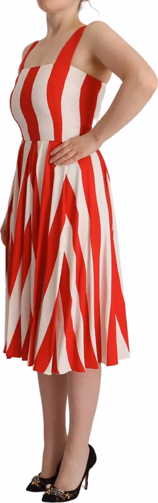 White Red Stretch Shift A-line Gown Dress