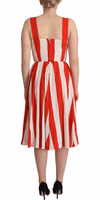 White Red Stretch Shift A-line Gown Dress 2
