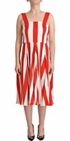 White Red Stretch Shift A-line Gown Dress 4