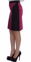 Pink Black Above Knees Cotton Stretch Skirt 2