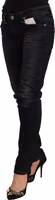 Black Washed Cotton Low Waist Slim Fit Denim Jeans 2