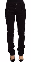 Black Low Waist Cotton Stretch Denim Skinny Jeans 1