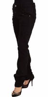 Black Low Waist Cotton Stretch Denim Skinny Jeans 2