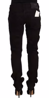 Black Low Waist Cotton Stretch Denim Skinny Jeans 3