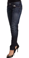 Blue Washed Cotton Low Waist Skinny Denim Jeans 2