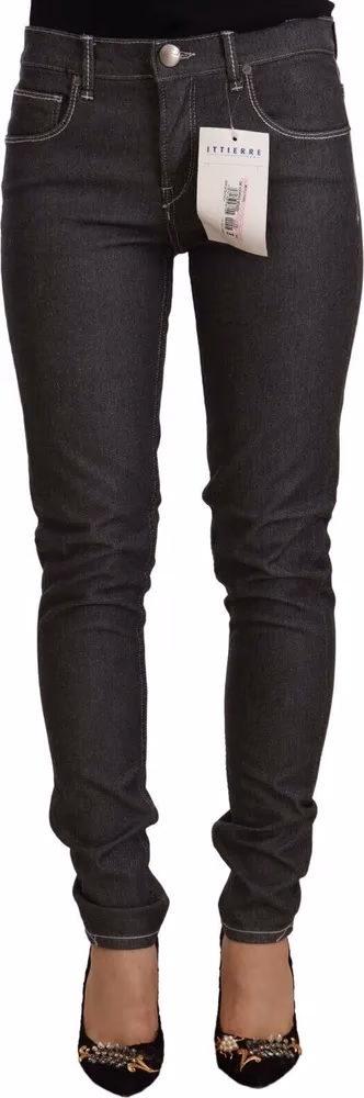 Black Low Waist Skinny Denim Slim Fit Jeans