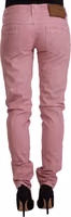 Pink Cotton Slim Fit Women Denim Skinny Jeans 3