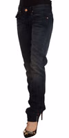Black Washed Cotton Skinny Denim Low Waist Jeans 2