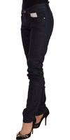 Black Cotton Low Waist Slim Fit Denim Jeans 2
