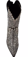 Black Suede Strass Crystal Cowgirl Boots 5