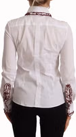 White Cotton Lace Long Sleeves Ruffle Collar Top Shirt 3