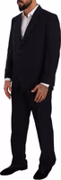 Blue Polyester Single Breasted Formal Suit 2